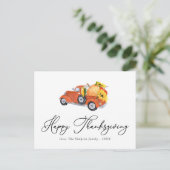 Cartes Pour Fêtes Annuelles bon thanksgiving de script de camion citrouille (Debout devant)