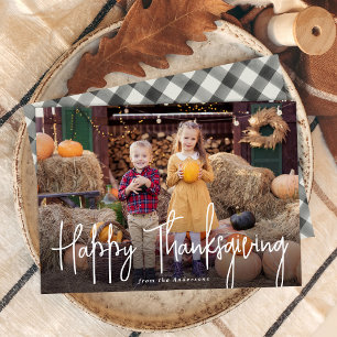 Cartes Pour Fêtes Annuelles Bon thanksgiving de script de signature moderne
