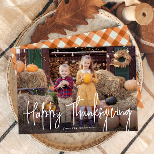 Cartes Pour Fêtes Annuelles Bon thanksgiving de script de signature moderne