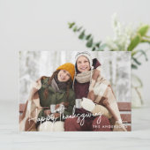 Cartes Pour Fêtes Annuelles Bon thanksgiving de script manuel moderne photo (Debout devant)