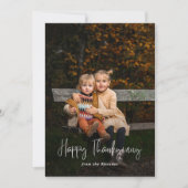 Cartes Pour Fêtes Annuelles Bon thanksgiving de script moderne photo (Devant)