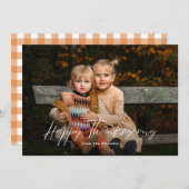 Cartes Pour Fêtes Annuelles Bon thanksgiving de script moderne photo (Devant / Derrière)