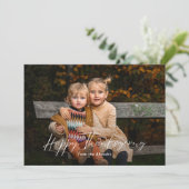 Cartes Pour Fêtes Annuelles Bon thanksgiving de script moderne photo (Debout devant)