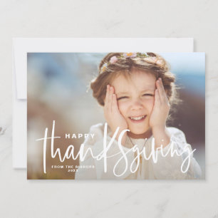 Cartes Pour Fêtes Annuelles Bon thanksgiving de superposition de script manusc