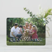 Cartes Pour Fêtes Annuelles Bon thanksgiving de superposition de script photo (Debout devant)