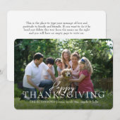 Cartes Pour Fêtes Annuelles Bon thanksgiving de superposition de script photo (Devant / Derrière)