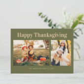 Cartes Pour Fêtes Annuelles Bon thanksgiving de texte simple (Debout devant)