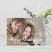 Cartes Pour Fêtes Annuelles Bon thanksgiving de typographie moderne simple pho (Debout devant)