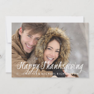 Cartes Pour Fêtes Annuelles Bon thanksgiving de typographie moderne simple pho