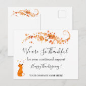Cartes Pour Fêtes Annuelles Bon thanksgiving d'entreprise (Devant / Derrière)
