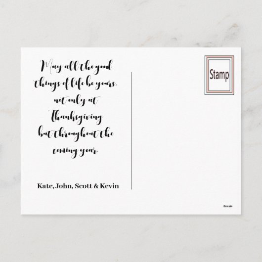 Cartes Pour Fêtes Annuelles Bon thanksgiving d'érable à maïs orange Citrouille (Dos)