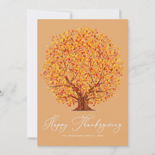 Cartes Pour Fêtes Annuelles bon thanksgiving des arbres (Devant)