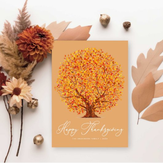 Cartes Pour Fêtes Annuelles bon thanksgiving des arbres