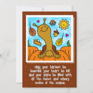 Cartes Pour Fêtes Annuelles Bon thanksgiving d'escargot mignon