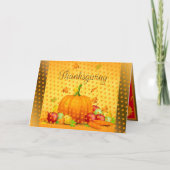 Cartes Pour Fêtes Annuelles Bon thanksgiving d'or (Devant)