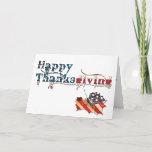 Cartes Pour Fêtes Annuelles bon thanksgiving (drapeau d'automne)