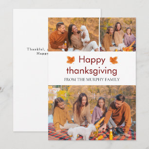Cartes Pour Fêtes Annuelles Bon thanksgiving élégant Feuilles d'automne 3 Phot