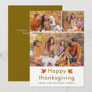 Cartes Pour Fêtes Annuelles Bon thanksgiving élégant Feuilles d'automne 3 Phot