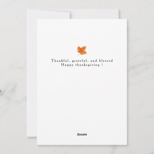 Cartes Pour Fêtes Annuelles Bon thanksgiving élégant Feuilles d'automne 3 Phot (Dos)