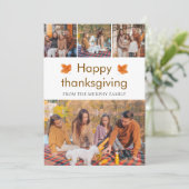 Cartes Pour Fêtes Annuelles Bon thanksgiving élégant Feuilles d'automne 4 Phot (Debout devant)