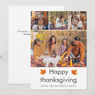 Cartes Pour Fêtes Annuelles Bon thanksgiving élégant Feuilles d'automne 4 Phot