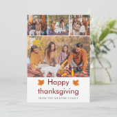 Cartes Pour Fêtes Annuelles Bon thanksgiving élégant Feuilles d'automne 4 Phot (Debout devant)