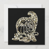 Cartes Pour Fêtes Annuelles Bon thanksgiving Élégant Golden Cornucopia (Devant)