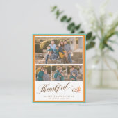 Cartes Pour Fêtes Annuelles Bon thanksgiving Elegant Thankful Script 4 Photo (Debout devant)