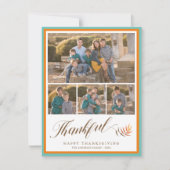 Cartes Pour Fêtes Annuelles Bon thanksgiving Elegant Thankful Script 4 Photo (Devant)
