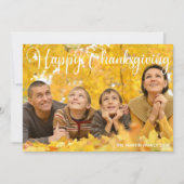 Cartes Pour Fêtes Annuelles Bon thanksgiving Elegant White Script Photo (Devant)