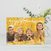 Cartes Pour Fêtes Annuelles Bon thanksgiving Elegant White Script Photo (Debout devant)