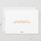 Cartes Pour Fêtes Annuelles Bon thanksgiving Elegant White Script Photo (Dos)