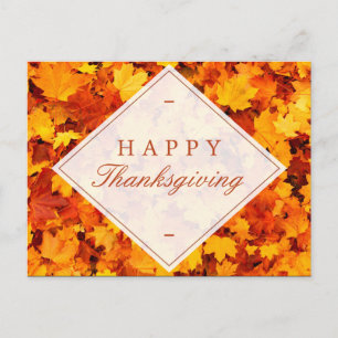 Cartes Pour Fêtes Annuelles bon thanksgiving   Élégantes feuilles d'automne ro