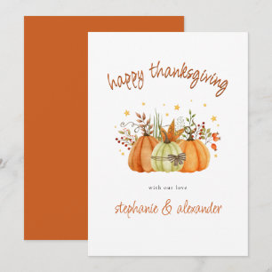 Cartes Pour Fêtes Annuelles Bon thanksgiving en terre cuite Citrouille moderne