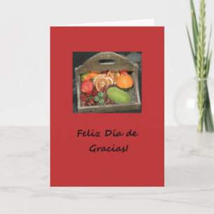 Cartes Pour Fêtes Annuelles bon thanksgiving espagnol fruits d'automne