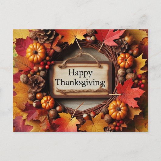 Cartes Pour Fêtes Annuelles Bon thanksgiving Feuille d'automne (Devant)