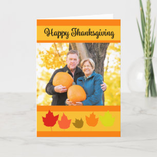 Cartes Pour Fêtes Annuelles Bon thanksgiving Feuilles de chute Cadre photo per