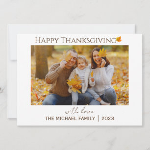 Cartes Pour Fêtes Annuelles Bon thanksgiving floral d'automne photo de famille