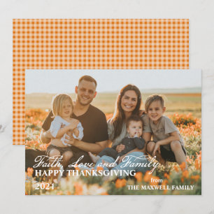 Cartes Pour Fêtes Annuelles Bon thanksgiving - Foi Amour et Famille 1 Photo