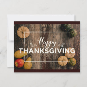 Cartes Pour Fêtes Annuelles Bon thanksgiving Gourds sur bois rustique