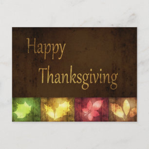 Cartes Pour Fêtes Annuelles bon thanksgiving Grunge Feuilles
