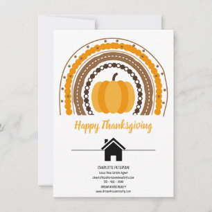 Cartes Pour Fêtes Annuelles Bon thanksgiving immobilier de style Boho