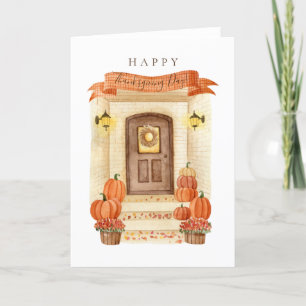Cartes Pour Fêtes Annuelles Bon thanksgiving Jour Automne Maison Citrouille de