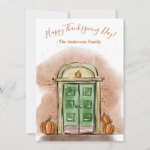Cartes Pour Fêtes Annuelles bon thanksgiving Jour Automne Maison Citrouille de