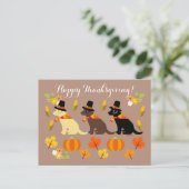 Cartes Pour Fêtes Annuelles Bon thanksgiving Labrador Silhouette (Debout devant)