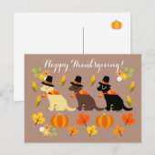 Cartes Pour Fêtes Annuelles Bon thanksgiving Labrador Silhouette (Devant / Derrière)