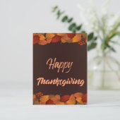 Cartes Pour Fêtes Annuelles Bon thanksgiving mignon avec Feuille automne (Debout devant)