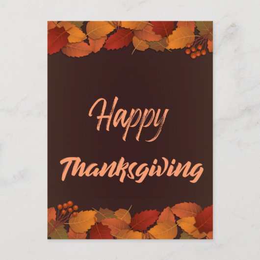 Cartes Pour Fêtes Annuelles Bon thanksgiving mignon avec Feuille automne (Devant)