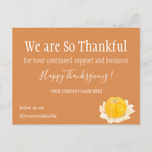 Cartes Pour Fêtes Annuelles Bon thanksgiving minimal de l'entreprise