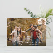 Cartes Pour Fêtes Annuelles Bon thanksgiving Modern Scrip Message 2 Photo (Debout devant)
